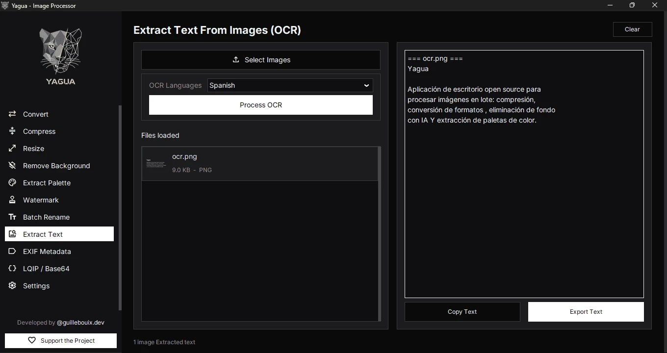 Extracting text from images with OCR